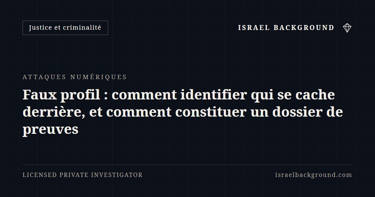 Faux profil : comment identifier qui se cache derrière, et comment constituer un dossier de preuves