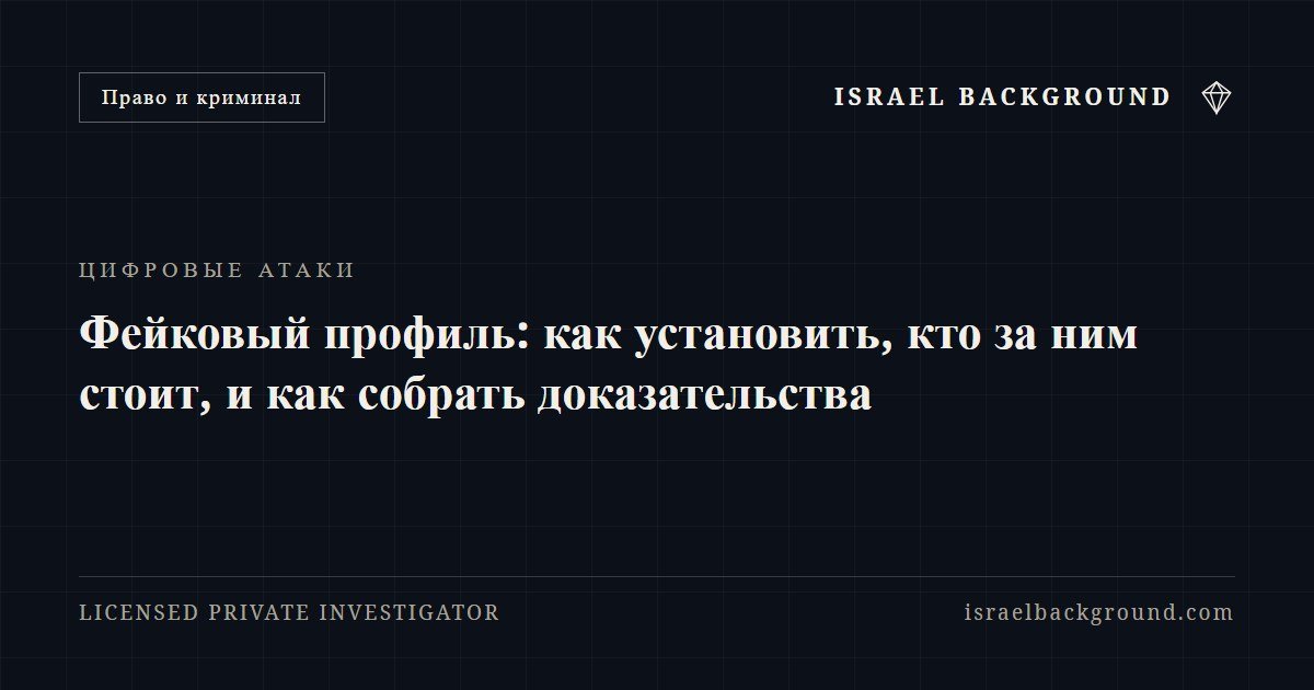 Фейковый профиль: как установить, кто за ним стоит, и как собрать доказательства